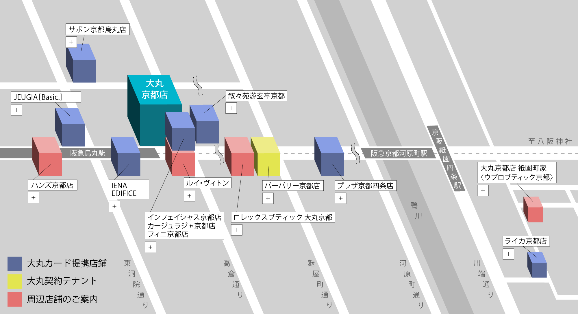 周辺店舗および契約テナント カード提携店舗のご案内 大丸京都店