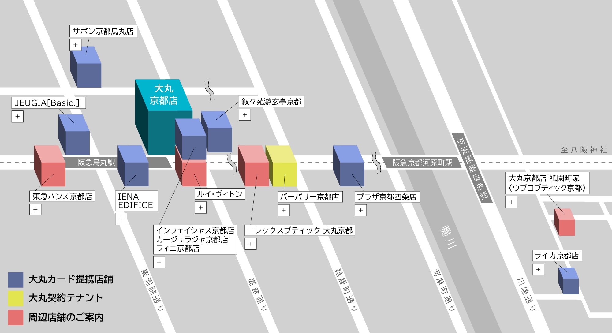周辺店舗および契約テナント カード提携店舗のご案内 大丸京都店