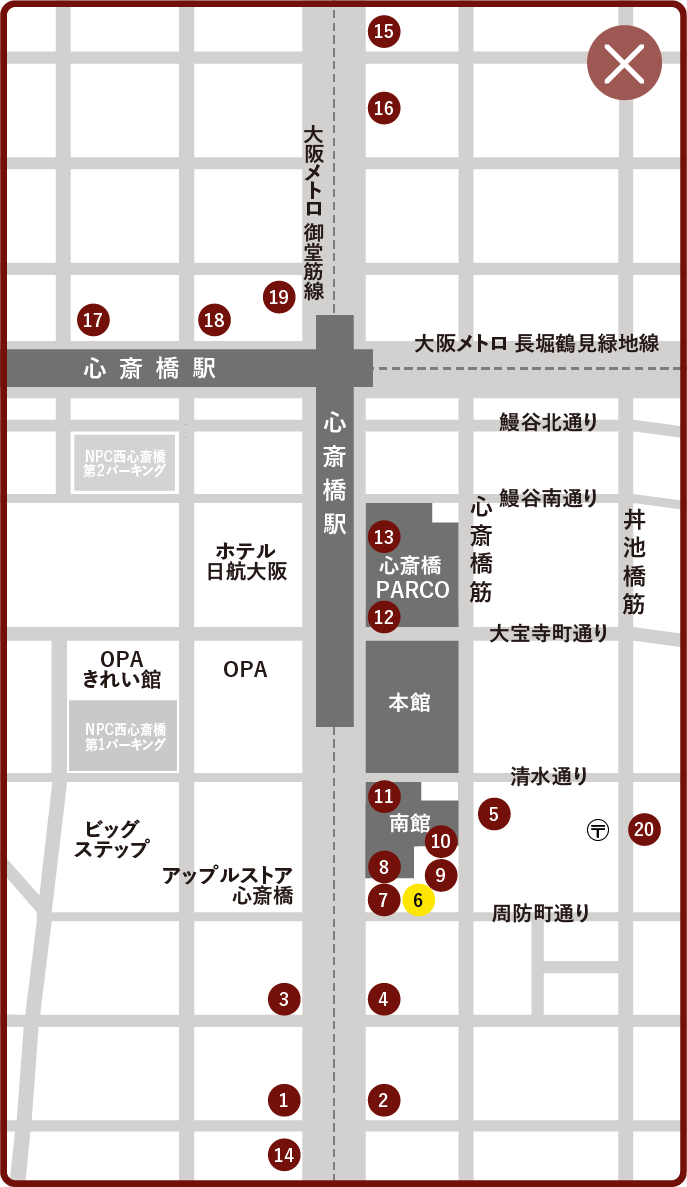 ダンヒル大阪店 マップ