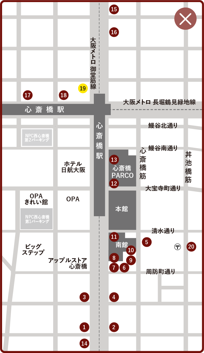 ブシュロン心斎橋店 マップ