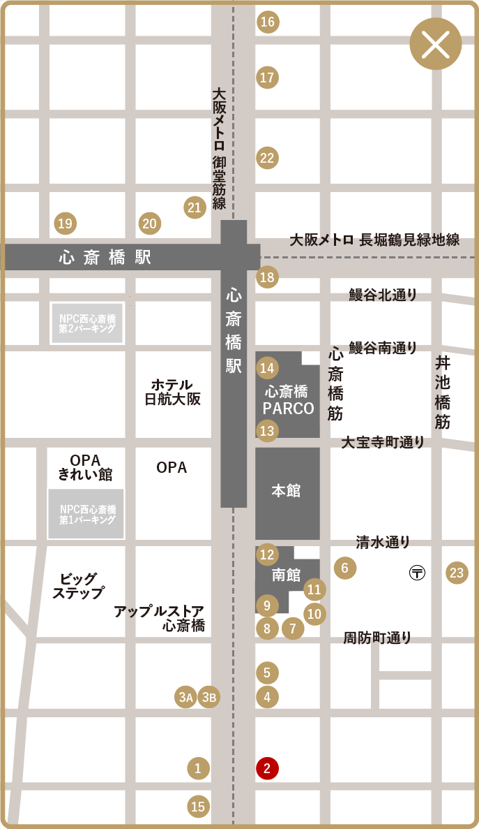 ドルチェ＆ガッバーナ御堂筋店 マップ