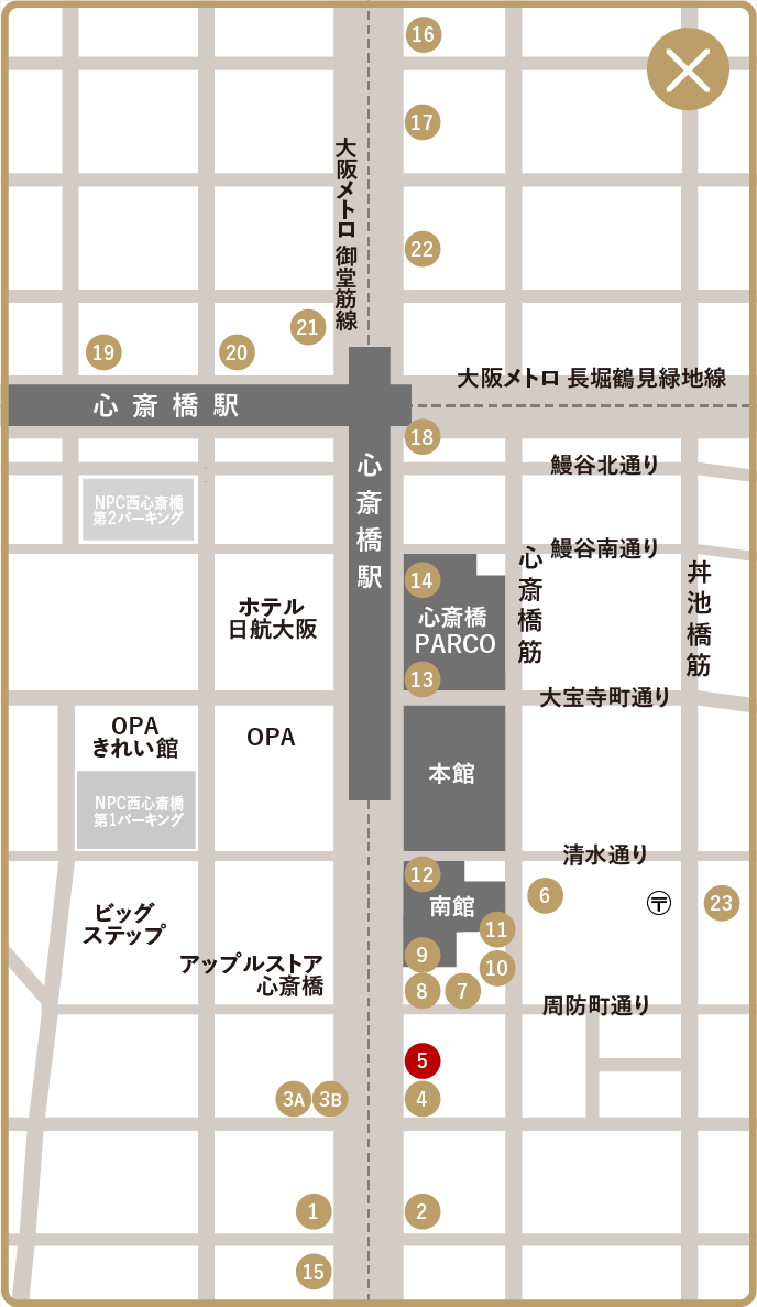 プラダ大阪心斎橋店 マップ