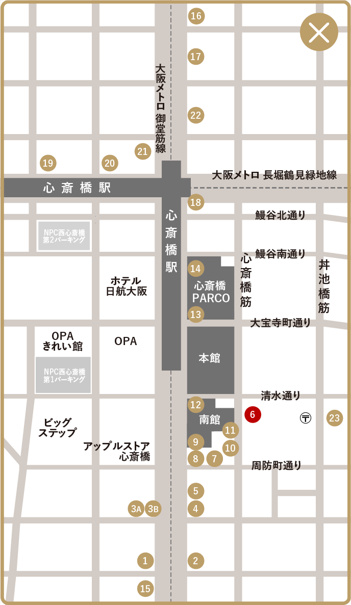 ボスストア心斎橋 マップ