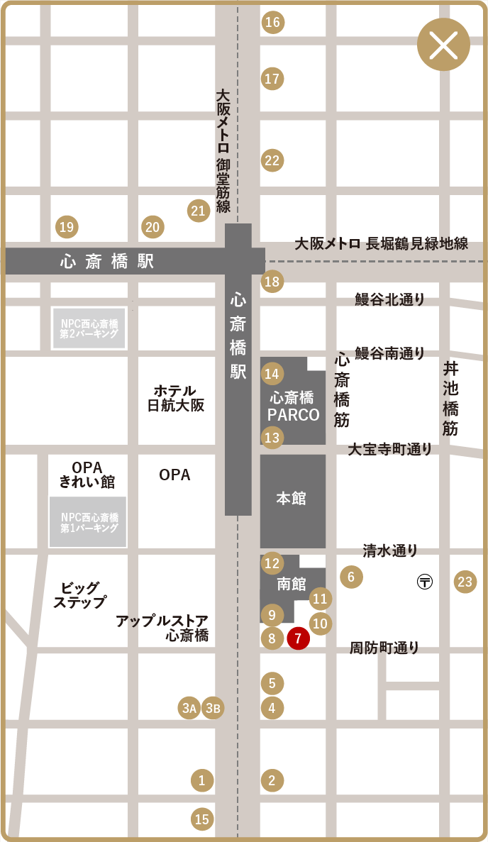 ダンヒル心斎橋店 マップ