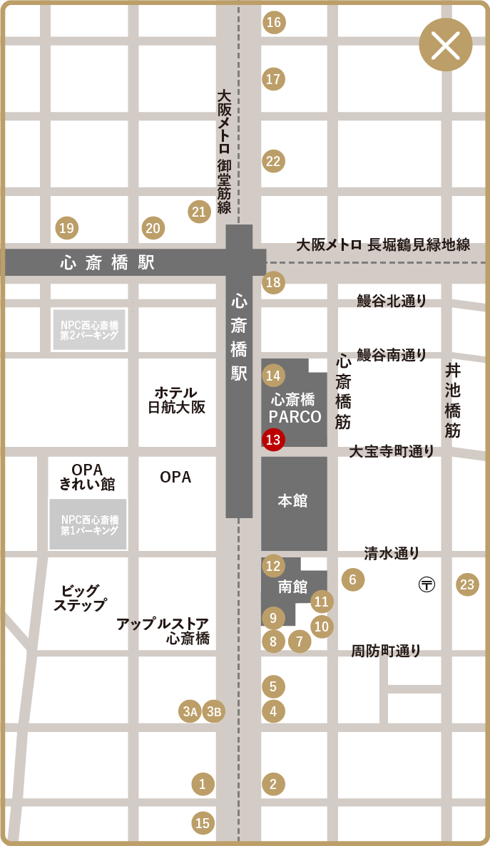 グッチ大丸心斎橋店 マップ