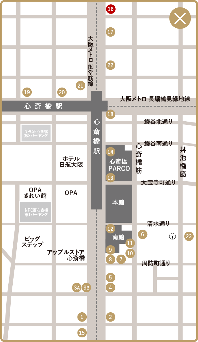 ショーメ大阪心斎橋店 マップ