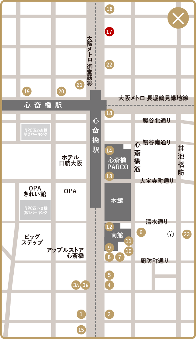 ディオール心斎橋 マップ