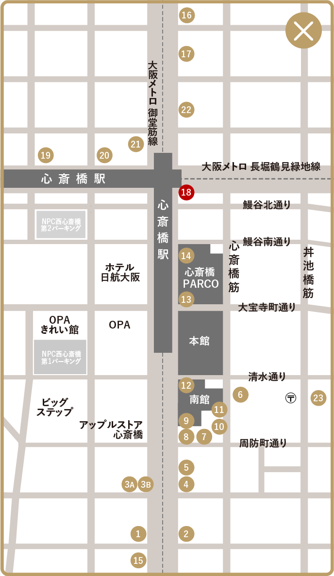 ヴァンクリーフ＆アーペル心斎橋店 マップ