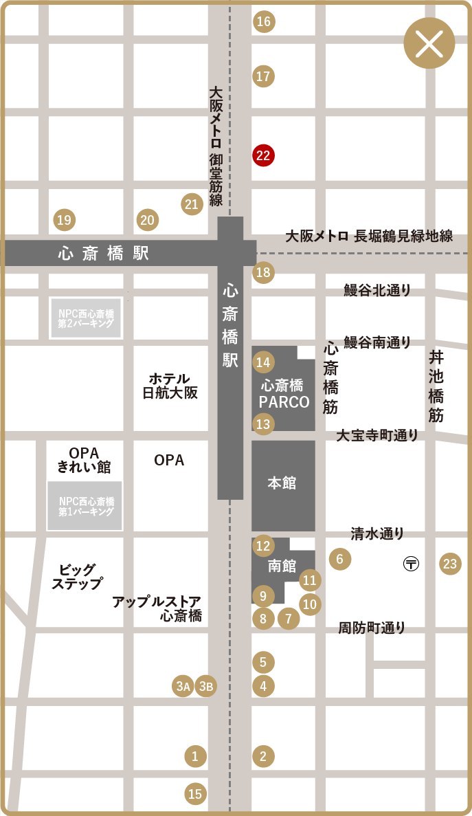 ジョルジオアルマーニ大阪店 マップ