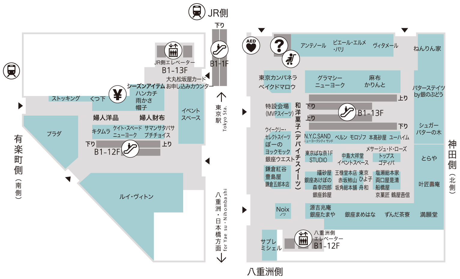 1f 食品 特選ブティック 婦人洋品 婦人財布 フロアガイド 大丸東京店